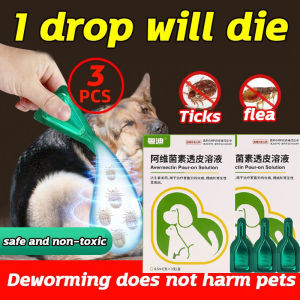 3 Tubes/Box Anti Fleas and Ticks Drop Remover for Dog Pets Anti Pulgas Itching Mites/Lice Killer Repellent Anti-Flea Anti-Itching