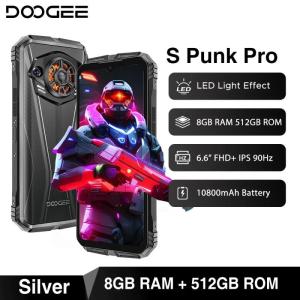 DOOGEE S Punk Pro Rugged Phone LED Light Effect 8GB RAM 512GB ROM 10800mAh Battery 6.6 Inch FHD+ 90Hz Smartphone Android 14 NFC