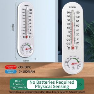 Practical Aquaculture Thermometer Planting Strip Wall Mounted Humidity Temperature Gauge Device