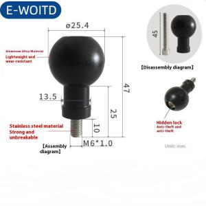 E-WOITD 1 Piece xe máy thể thao máy ảnh gắn kết nối 17mm 25.4mm Bóng đầu để M6 M8 M10 vít Bracket nối cho máy ảnh