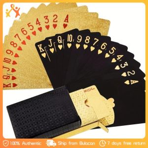 1/2/4SET Gold Foil Playing Card 24K Gold Waterproof Playing Cards Plastic Poker Game Board Game Gift