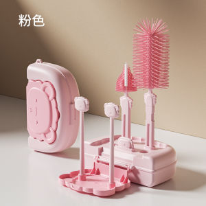 แปรงขวดนม ชุดแปรงทําความสะอาด แปรงนมหลอก ที่จับยาว การจัดเก็บที่สะดวก ซิลิโคน ชั้นวางท่อระบายน้ำ