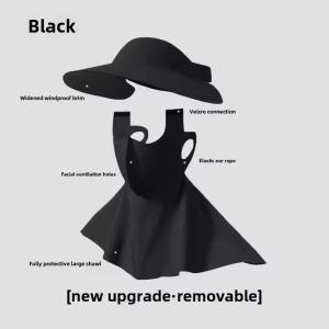 Sunscreen Mask Breathable Ice Silk Seamless Cap Set UV Resistant Detachable Sunshade Hat Full Face Neck Protection Empty Top Cap