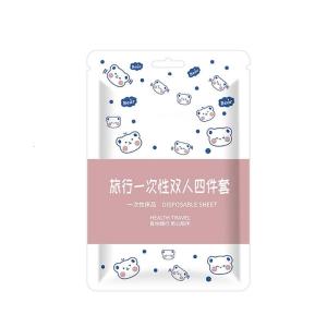 Disposable Bed Linen SetTravel Friendly Featuring Sheet Duvet Cover and Pillowcase for Easy Use 4Pieces Set