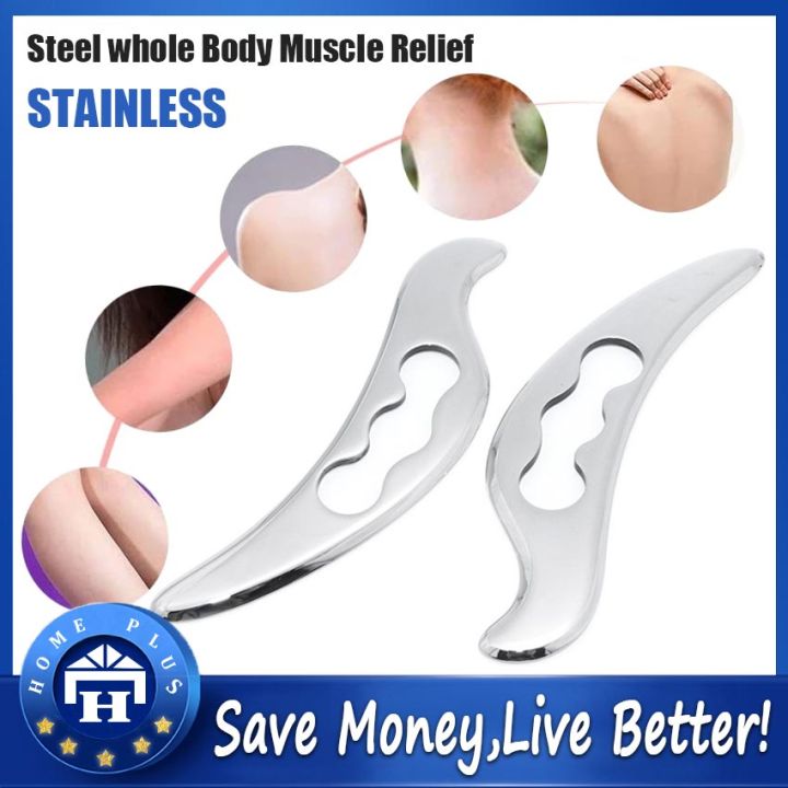 【Local delivery】 Gua Sha Stainless Steel Board Manual Muscles Massager Relaxation Soft Tissue Physical Therapy Tool Stainless-Scraping