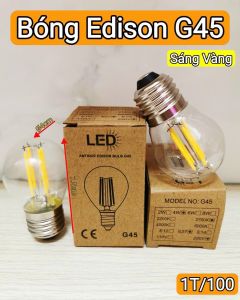 Bóng đèn trang trí edison C35/A60/ST64/G45/G80 4W hiệu suất sáng cao chịu nhiệt tản nhiệt nhanh