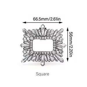 2PCS Glass Crystal Shoe Decorations Clip Clamp Rhinestone Wedding Bride Bag Decoration Buckle Removable High Heel Shiny Clips Wedding Bride Shoe Decorations Clip Glass Crystal High Heel Flower Charm Buckle Removable Rhinestone Shiny Clips Women