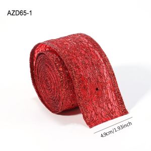 HELUVK 2M Sparkling Mesh Christmas Ribbon Glitter Sequins Satin Organza Wreath Decor Ribbon  Elegant Diy Gift Bow Christmas Tree Decor