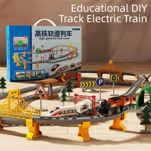 FLYING Electric Powered Electric Train Simulation Style Assembling Design Assembling Rail Train Train Toys Track System Simulation Model Childrens Toys