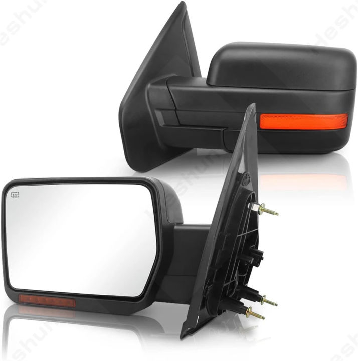 Auto Dynasty Pair Black Manual Adjustment Telescoping Rear View Side Tow Towing Mirror Compatible with Ford F-150 04-14, Towing Mirrors - Canada