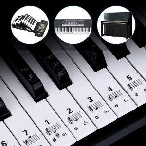 : 54/61/88 color Transparent Piano Keyboard Stickers Electronic Keyboard for Key Piano Stave Note Sticker Symbol