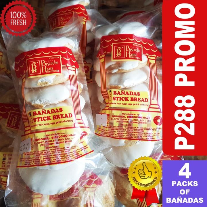 4 Packs Bañadas Small Iloilo Original Biscocho Haus Best Seller