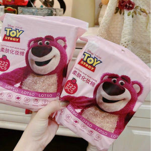 Bông Tẩy Trang Gấu Dâu Tây 3 Lớp - Bông Đắp Tone Skincare Siêu Mềm Mịn 222 Miếng