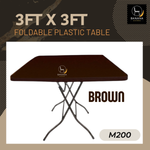 SQUARE FOLDABLE PLASTIC TABLE 3FT X 3FT M200 ( RED / MARBLE BLUE / BROWN ) / MEJA PLASTIK BOLEH LIPAT