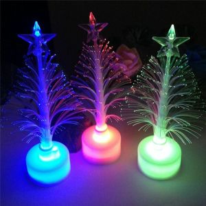 Hot Newest Colorful Fiber Optic Christmas Romantic Gift Creative Colorful Flash Christmas Tree Night Light Decoration Supplies