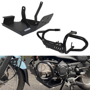 Black Motorcycle Engine Base Guard Chassis Belly Pan Skid Plate Protection + Bumper Crash Bar Falling Protector For YAMAHA PG-1 PG1 2023 2024 2025