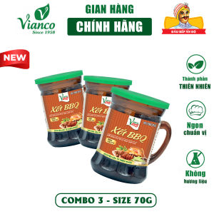 Combo 3 hủ xốt ướp thịt nướng BBQ hủ 70g chuẩn vị Gia Vị Việt Ấn Vianco