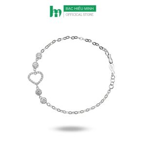 Vòng  Lắc Tay Nữ Bạc 925 Trái Tim Đính Đá Cao Cấp Bạc Hiểu Minh LTU581