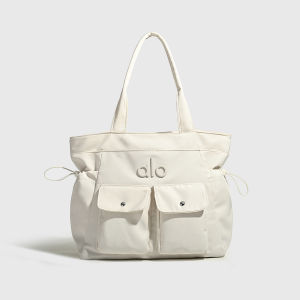 Túi Tote Nylon Nhiều Ngăn ALO Nữ Thiết Kế Dây Rút Bên Hông Chữ Dập Nổi Túi Xách Đeo Vai Dung Tích Lớn Dùng Đi Làm Đi Học