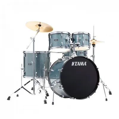 Tama Stagestar 5-piece Drum Set with Drumsticks and Throne - 22 Inch Bass Drum - Sea Blue Mist (ST52H6)
