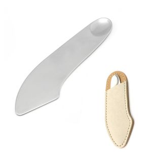 Spatula Aplikasi Foundation Stainless Stell / Spatula Makeup Spatula Mixing Stainless Steel with Pouch Premium Quality / Spatula make up foundation / spatula fondation / Spatula Foundation  SH AB10