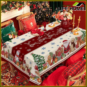 Christmas tablecloth tablecloth Red holiday feeling Rectangular dining table decorative cloth