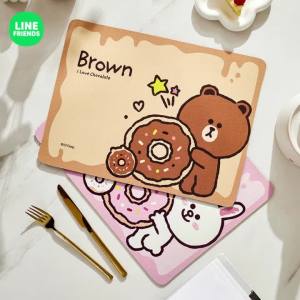 Line Friends Brown Cony cartoon diatom mud meal mat anime kawaii kitchen drain Bowl plate insulation desktop water absorbing MatEIRU-2IJ