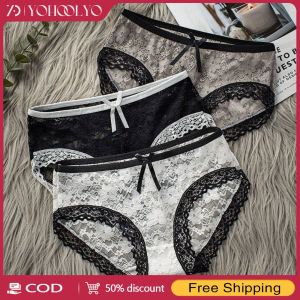 YOHOOLYO กางเกงในหญิง ชุดชั้นในเอวลูกไม้เซ็กซี่ฝรั่งเศส ultra-บางใหม่ที่น่ารักโปร่งใสชุดชั้นในที่ระบายอากาศได้