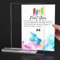 Acrylic Desktop Table Sign Holder A4 Size  (Table Top Display Stand) for Menu, Flyers and Frame. 