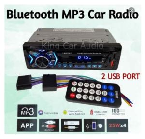 2-USB Port Car Bluetooth AUX FM MP3 Radio Player with Remote Control USB Charging