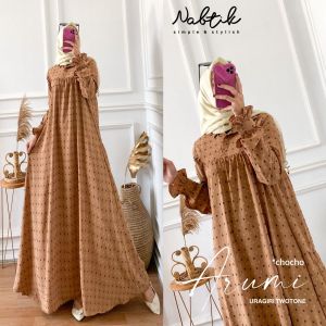 Arumi by Nabtik Gamis Maxi Dress Bahan Airflow Twotone LD 108 PB 140