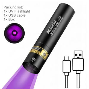 Alonefire SV95 High Bright 365nm Blacklight UV Flashlight USB Rechargeable Ultraviolet Torch Pet Urine Cat Tinea Money Ore Check Lamp