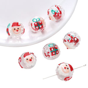 1PC Đầy Màu Sắc Tráng Men Hollow hạt cườm tròn Santa Claus Snowman Cây Giáng Sinh Hạt Charm Hạt Cho Vòng tay tự làm Keychain Xmas Quà Tặng đồ trang sức thủ công Làm