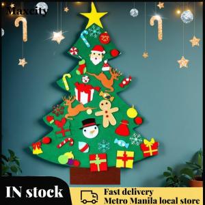 2Pcs Mini Felt Christmas Tree with String Light DIY Handmade Xmas Tree Crafts New Year Christmas Ornaments for Xmas Party Favors