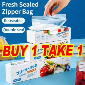 【BUY 1 TAKE 1】Thicken Transparent Fresh Keeping Bag Reusable Zip Food Storage Bag Waterproof Anti-Cross Smell Storage Pouch Reusable Food Storage Bag With Zipper Waterproof Anti-Cross Smell Storage COD