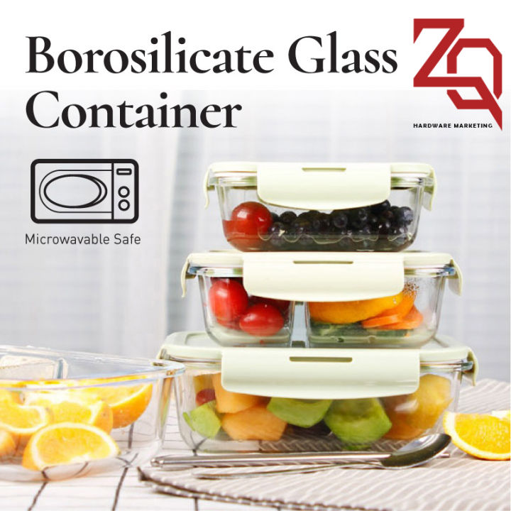 [ ZQ MARKETING ] Borosilicate Glass Container Food Storage Oven Safe