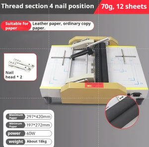 ZY10 Electric Stapling Folding Machine Manual Booklet Maker Saddle Stitch Flat Binding Office Binder