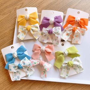 1 Set Sweet Candy Color Bow Hairpins for Girls Children Hair Clips Cute Floral Baby Girls Side Clips Accessories Headdress