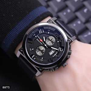 JAM TANGAN PRIA TANGGAL AKTIF WATER TALI KULIT KASUAL MEWAH BISA COD