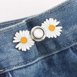 Zaman Now - Pengencang Celana Lucu / Kait Pengecil Lingkar Pinggang Celana Fashion Korean / Daisy Waist Button Adjustable / Pengait Jeans Motif Karakter