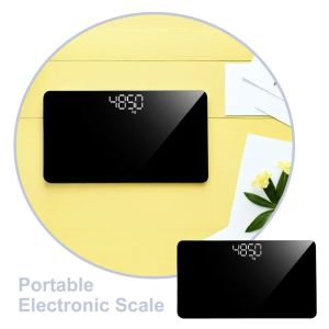 Portable Rechargeable Mirror Electronic Weight Scale with 50G Precision for Home Travel Bathroom Fitness Use Women Digital Scale