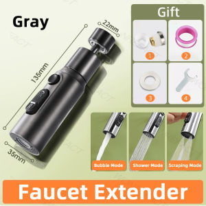 High Water Pressure 360° Flexible Nozzle Spout Tap Water-Saving Household Kitchen Sink Brass Three-Mode Faucet Extender
