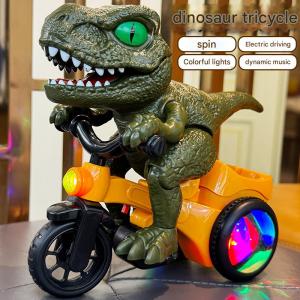 Childrens electric dinosaur stunt tricycle/dinosaur toy car/lighting and music childrens toy car/baby gift