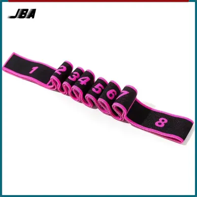 JBA Yoga Stretch Band 8 Loops Segmented Elastic Yoga Strap 90CM Foldable Portable Dance Gym Belt Exercise Band For Women