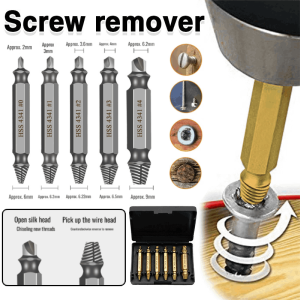 5 Pcs Damaged Screw Extractor Drill Universal Guillotine Bolt Screw Removal Tool Multifunctional Broken Wire Extractor