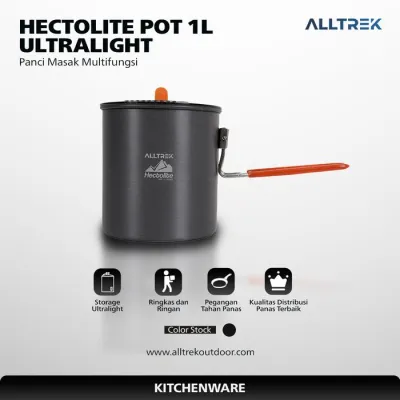 ALLTREK Panci Masak Camping HECTOLITE 1L Ultralight Outdoor Hiking Cookware Pot