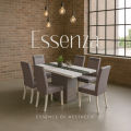 Set Meja Makan MetaHome ESSENZA 4.5FT Rectangle Marble Dining Set Table + 8 Chairs Package Home Furniture. 