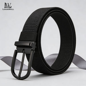 LouisWill Alloy Needle Nylon Belt Mens Sporty Casual All-purpose Belt Durable and Wear-Resistant Belt