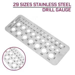 COUPLECOL 29 lỗ Máy đo khoan Thiết kế lỗ treo Dây Bu Lông Tấm kiểm tra mũi khoan Hệ mét Mẫu bit Mẫu khoan Công cụ đo lường