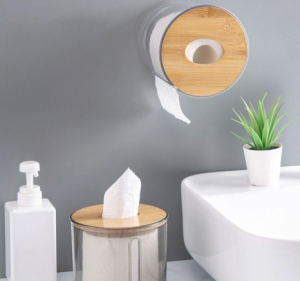 Tissue Holder Tissue Box Round Toilet Paper Holder Waterproof Plastic Tissue Box Home Supplies Wall Mounted - JC Elise